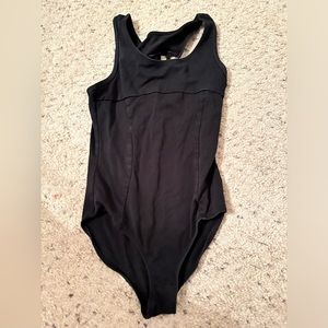 Black ballet dance leotard